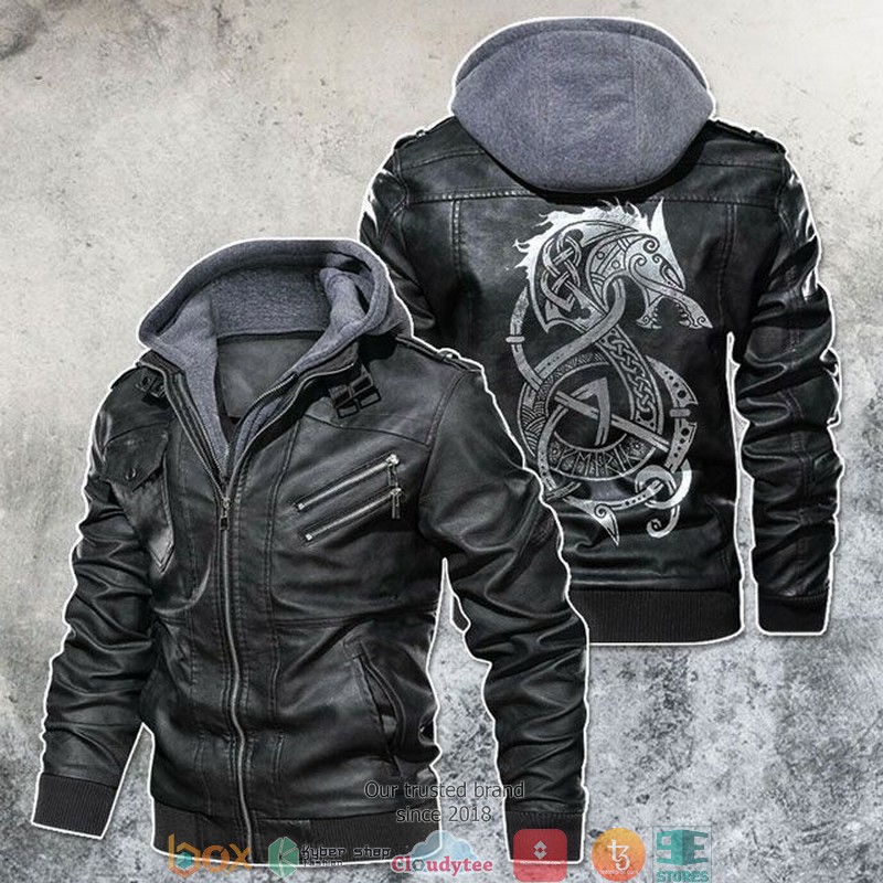 Mythology Norse Monster Motorcycle Rider Leather Jacket