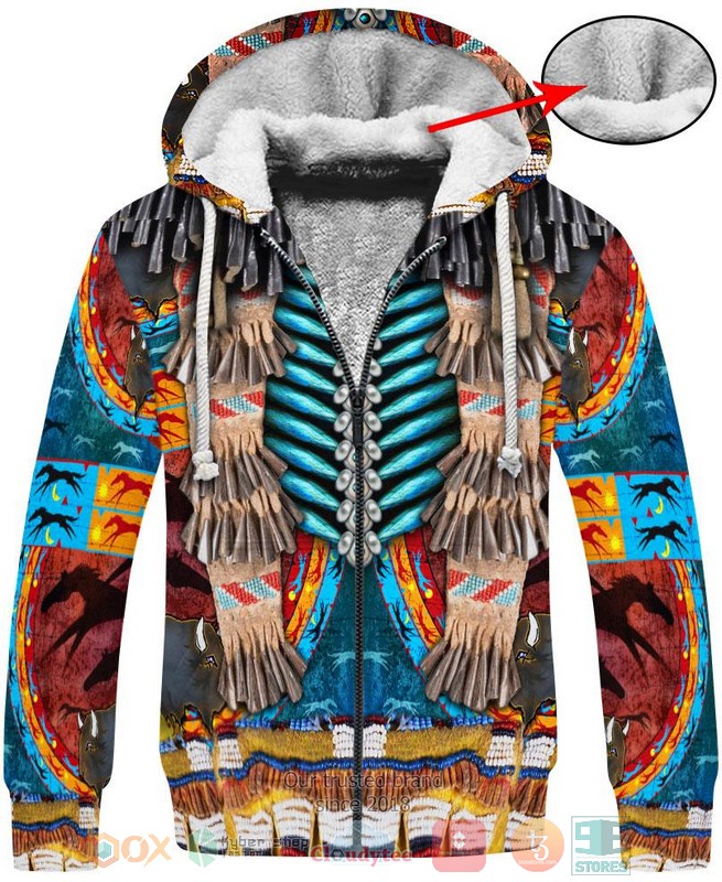 HOT Blue Native Motif All Over Printed 3D Shirt, Hoodie 6 Blue Native Motif 3D Shirt Hoodie 1 2 3 4 5
