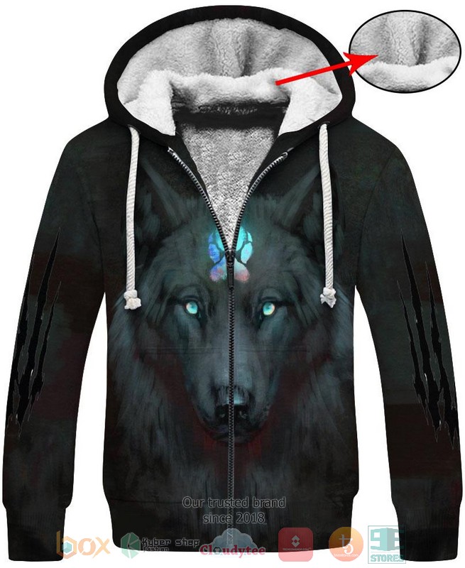 HOT Black Wolf Blue Claw All Over Printed 3D Shirt, Hoodie 7 Black Wolf Blue Claw 3D Shirt Hoodie 1 2 3 4 5 6