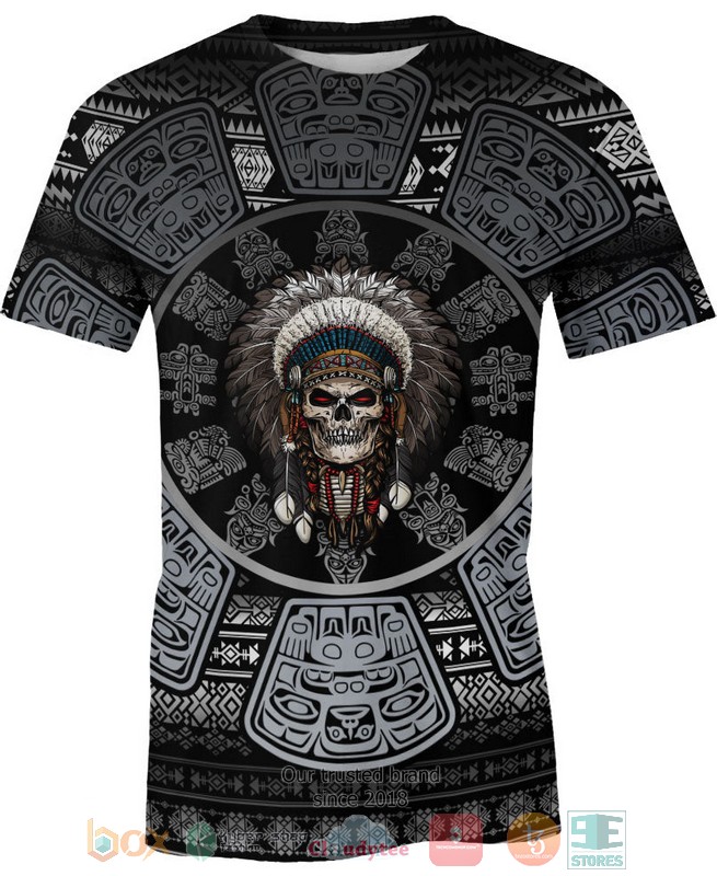 HOT Skull Chief Pattern Native American All Over Printed 3D Shirt, Hoodie 3 Skull Chief Pattern Native American 3D Shirt Hoodie 1 2