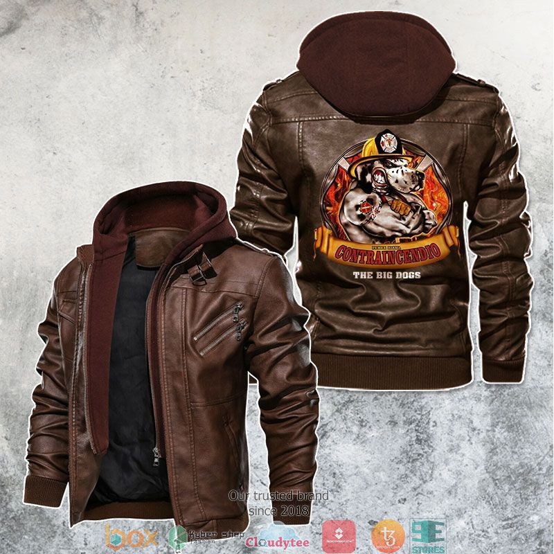 Rider With A Firefighter Spirit Leather Jacket 2 Rider With A Firefighter Spirit Leather Jacket 1