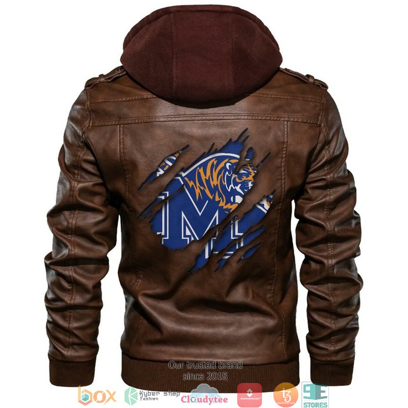 Memphis Tigers NCAA Brown Motorcycle Leather Jacket