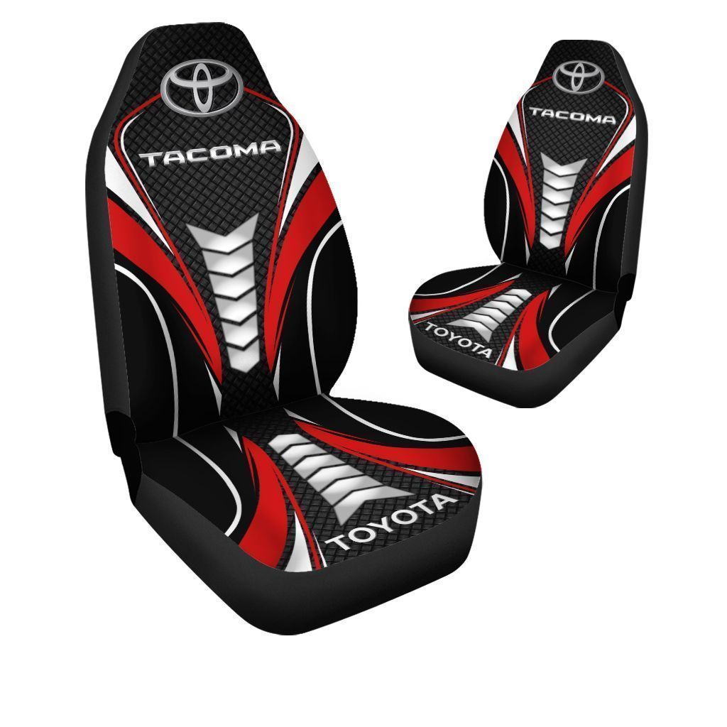 NEW Toyota Tacoma logo black red Seat Cover 4 NEW Toyota Tacoma logo black red Seat Cover word2