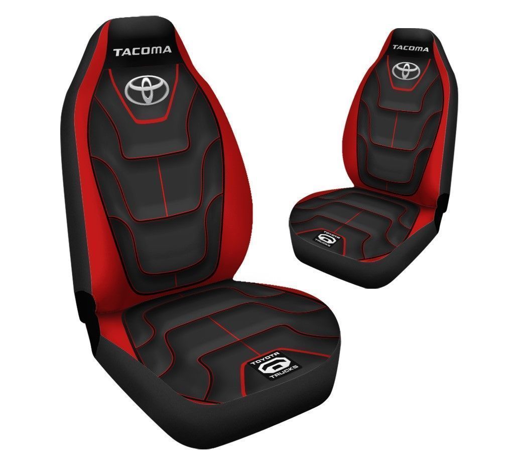NEW Tacoma logo black red Seat Cover 3 NEW Tacoma logo black red Seat Cover word2