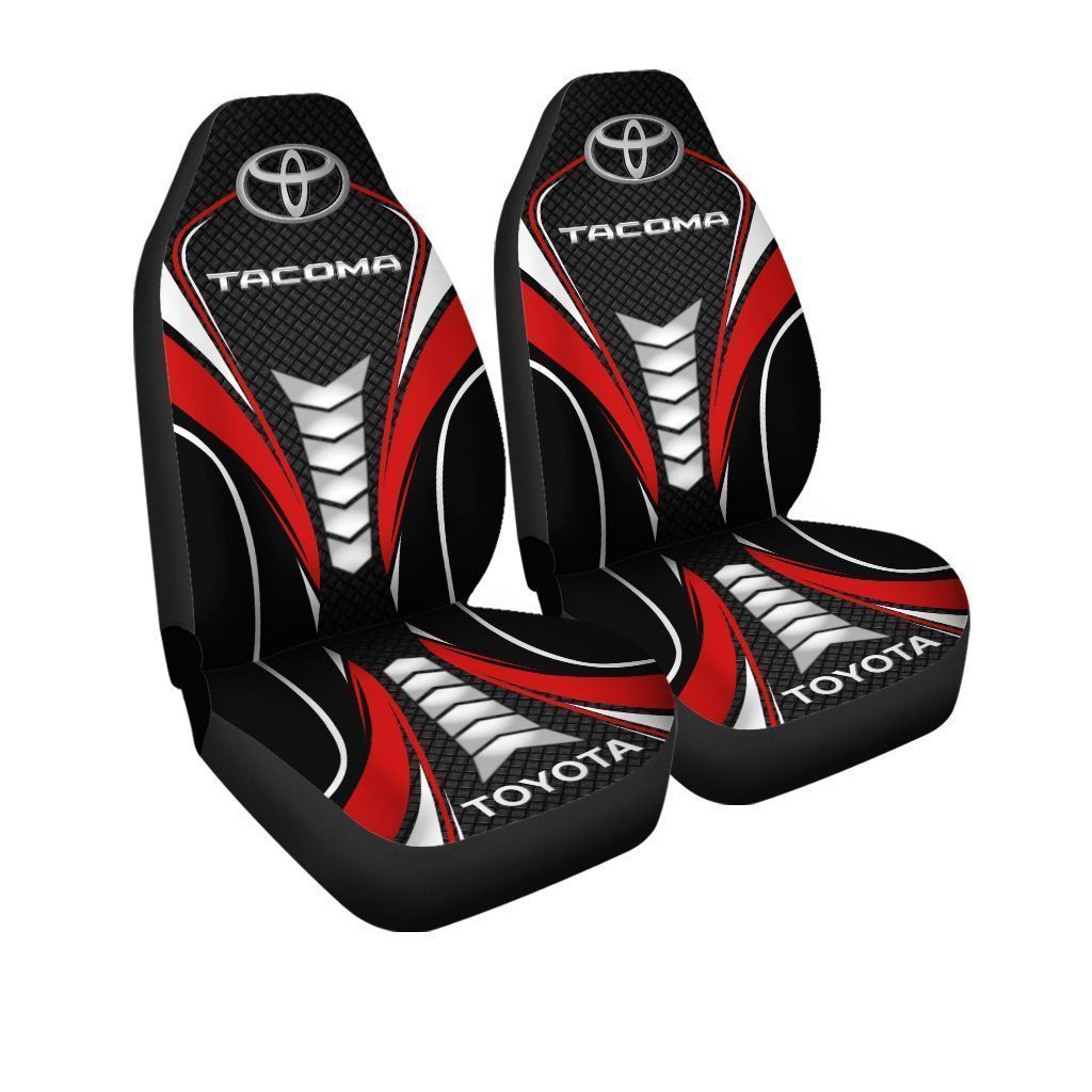 NEW Toyota Tacoma logo black red Seat Cover 3 NEW Toyota Tacoma logo black red Seat Cover word2