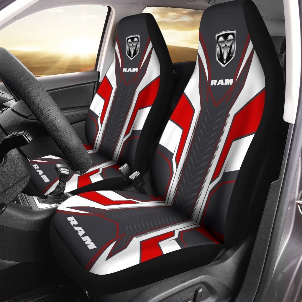 NEW Ram Dodge logo white grey Seat Cover