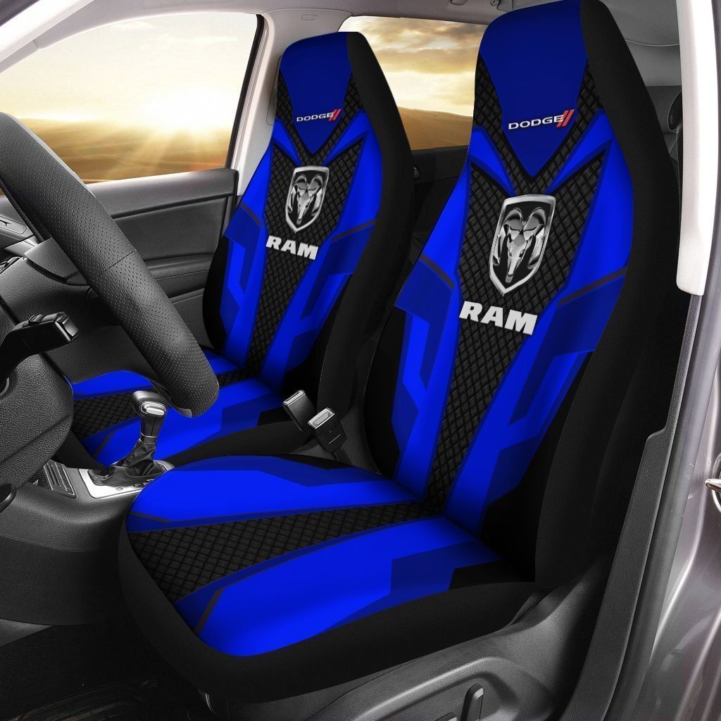 NEW Dodge Ram blue logo Seat Cover word3