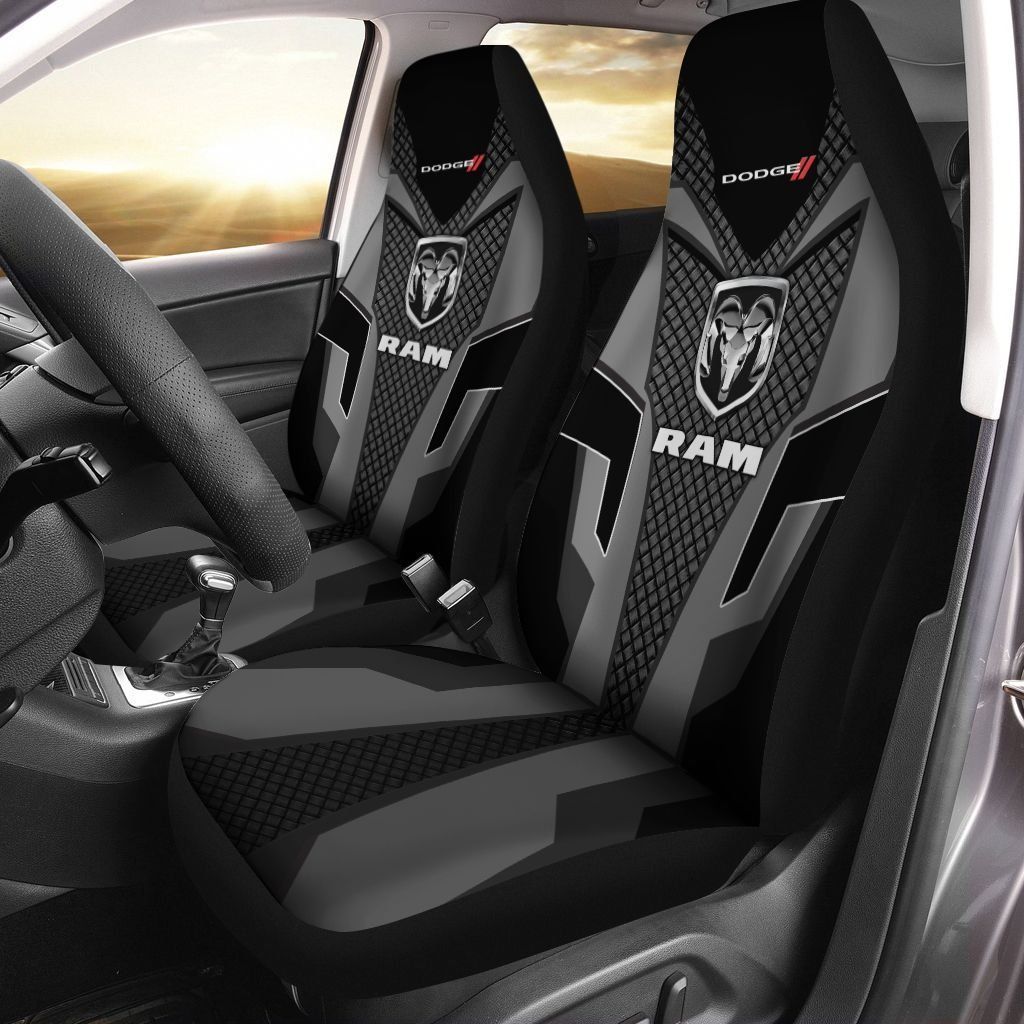 NEW Ram Dodge logo black grey Seat Cover