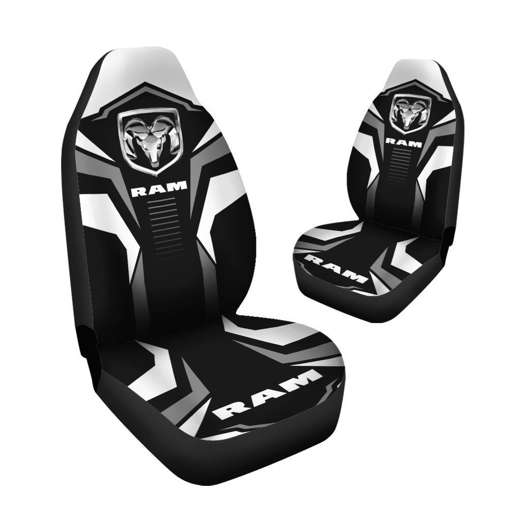 NEW Dodge Ram Truck logo white grey Seat Cover 4 NEW Dodge Ram Truck logo white grey Seat Cover word3