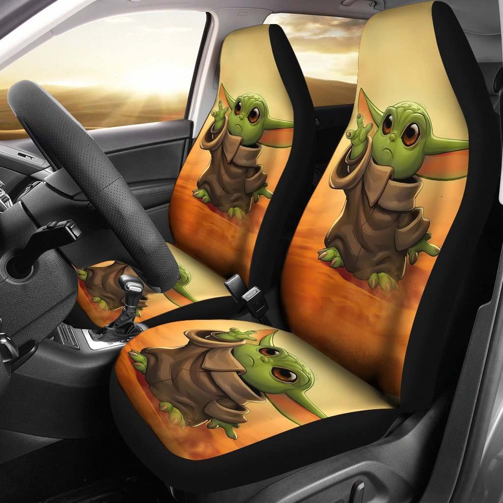 NEW The Mandalorian Baby Yoda orange Seat Cover