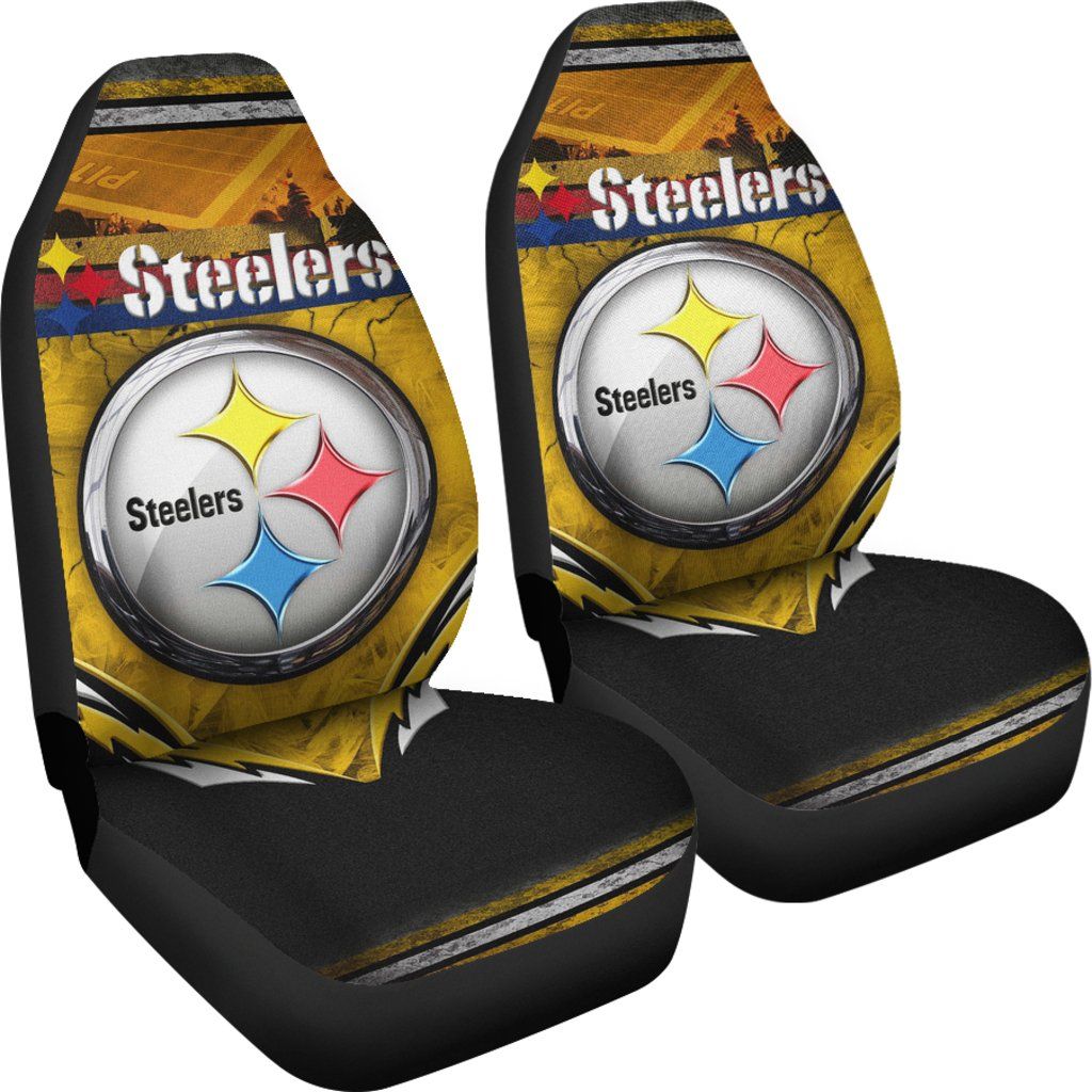 NEW Pittsburgh Steelers NFL Football yellow Seat Cover 4 NEW Pittsburgh Steelers NFL Football yellow Seat Cover word3