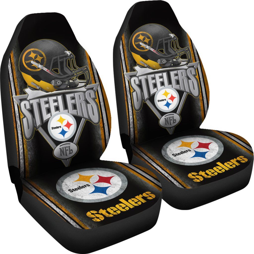 NEW Pittsburgh Steelers NFL helmet black Seat Cover 4 NEW Pittsburgh Steelers NFL helmet black Seat Cover word3