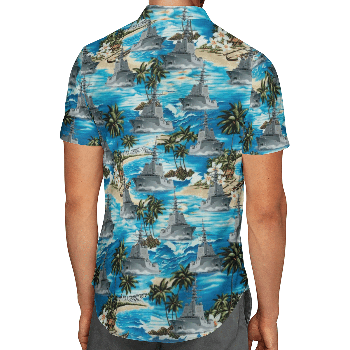 HMAS Brisbane DDG 41 Royal Australian Navy Hawaiian Shirt, Short 3 16450160344fcdbe2518