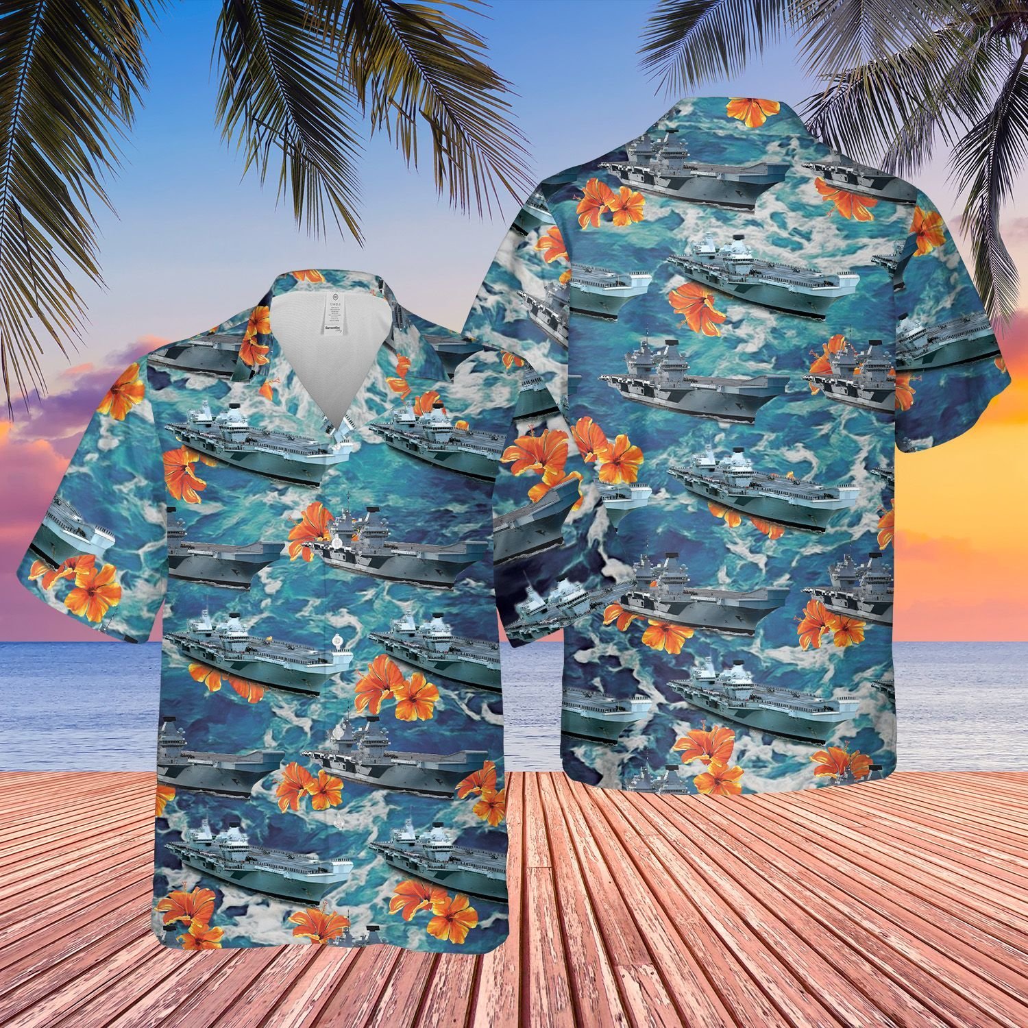 Royal Navy HMS Prince of Wales R09 Hawaiian Shirt, Short 2 164501603489578b5c42