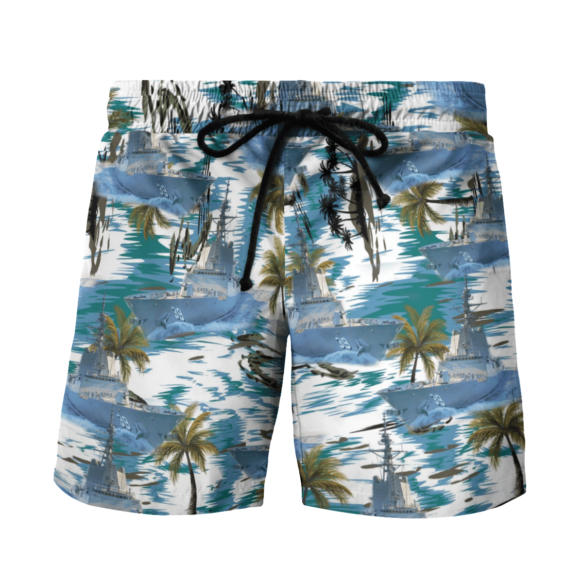 HMAS Hobart DDG 39 Royal Australian Navy Coconut Hawaiian Shirt, Short 4 164501603524bca75791