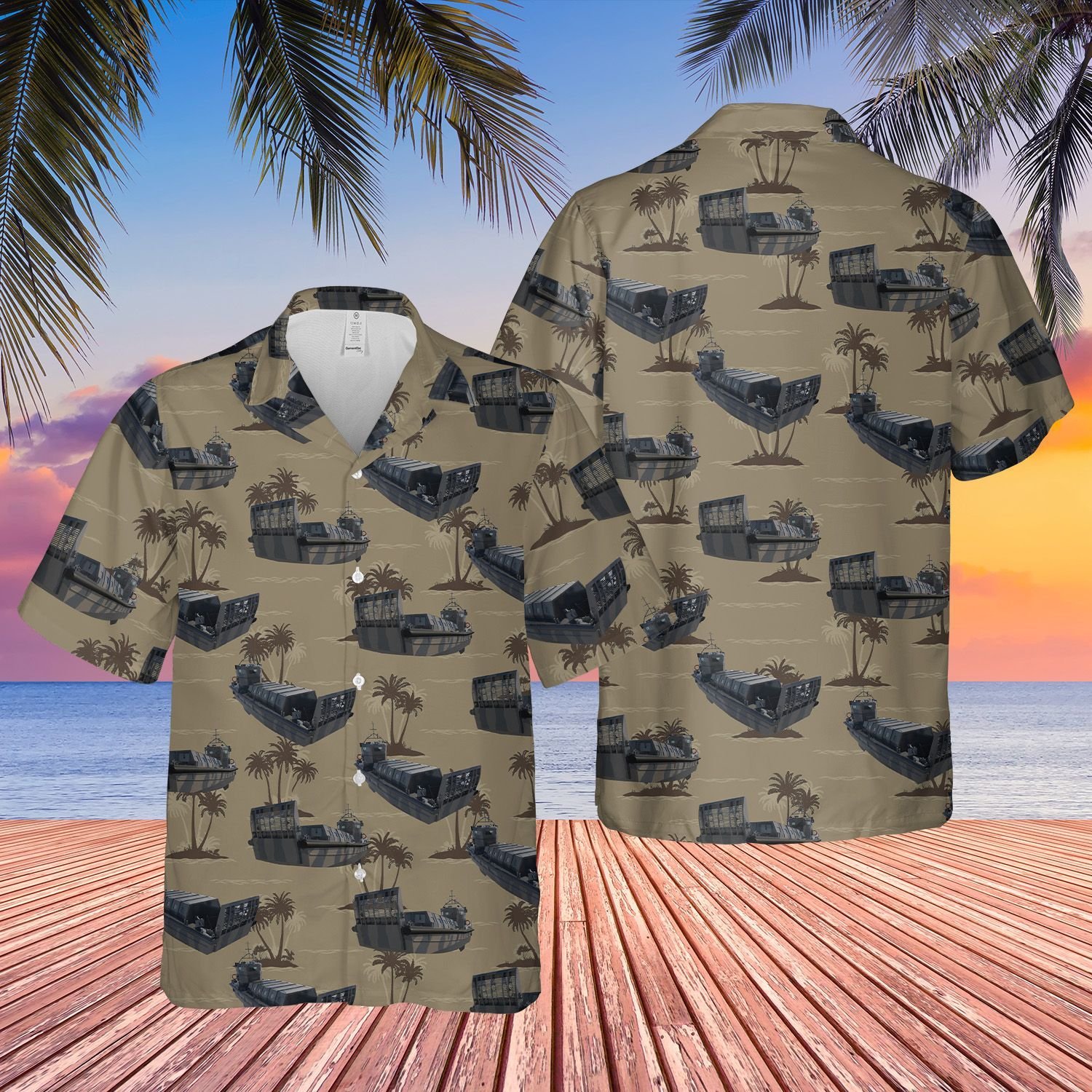 Royal Marines LCVP Mk 5 Hawaiian Shirt, Short 2 164501603551a0ac5f66