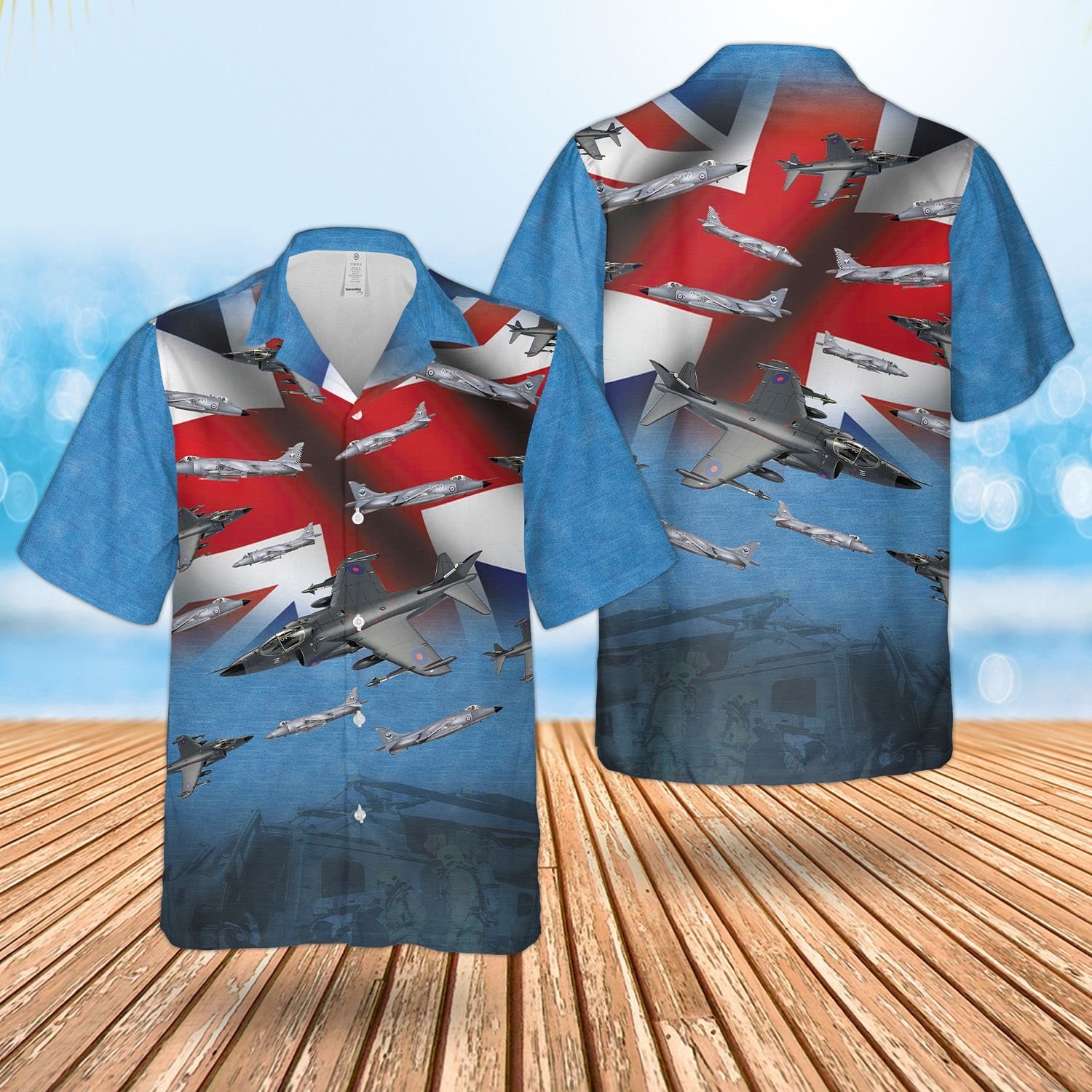 RN Sea Harrier FRS.1-FA 2 Combat Aircraft Hawaiian Shirt, Short 14 16450160356530028522