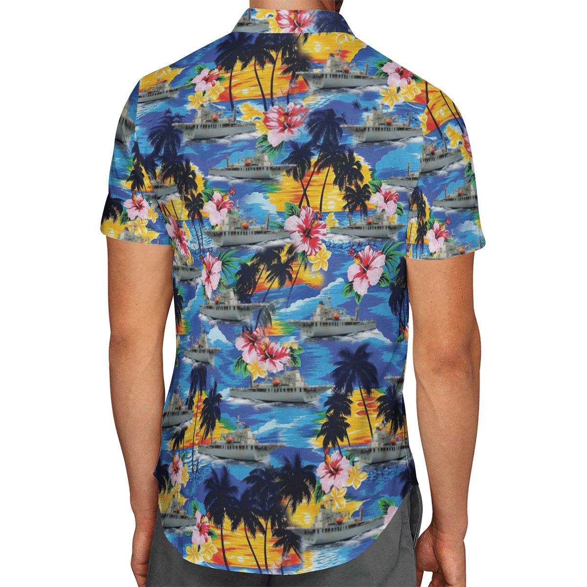 HMAS Sirius O 266 Royal Australian Navy Hibiscus Hawaiian Shirt, Short 3 1645016035849074167d