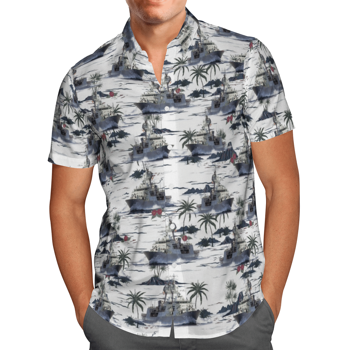 HMAS ANZAC FFH 150 Royal Australian Navy Coconut Hawaiian Shirt, Short 2 16450160368fc4ccb91a