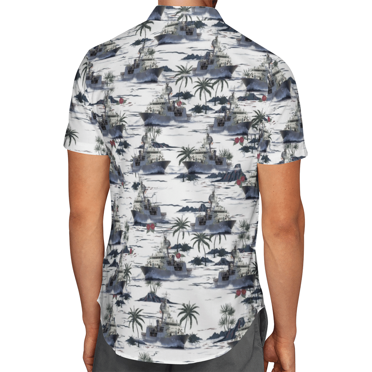 HMAS ANZAC FFH 150 Royal Australian Navy Coconut Hawaiian Shirt, Short 3 1645016036eb94bb7c2c