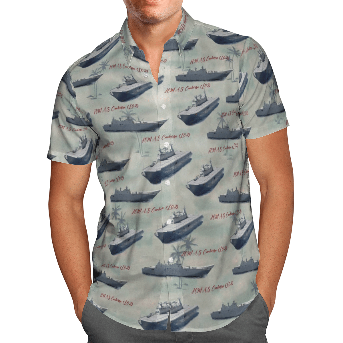 HMAS Canberra L02 ROYAL AUSTRALIAN NAVY Hawaiian Shirt, Short 2 1645016037b36c4a1ed6