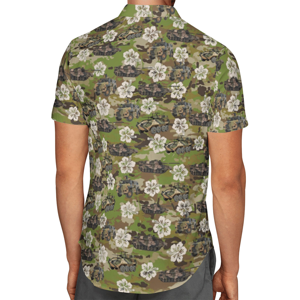 Leopard and ASLAV, Bushmaster Australian Army Hawaiian Shirt, Short 39 1645016039d89ddfec6d