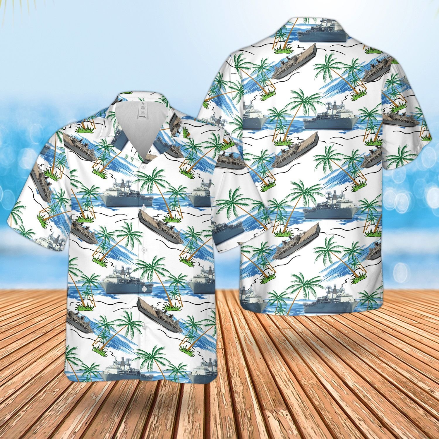 RN HMS BULWARK L15 Hawaiian Shirt, Short 12 164501604021497d4bc9