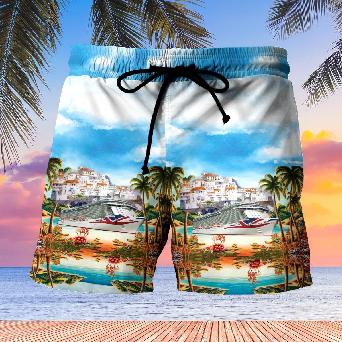 UK P&O Cruises MV Britannia Hawaiian Shirt, Short 23 16450160410103f41cf2