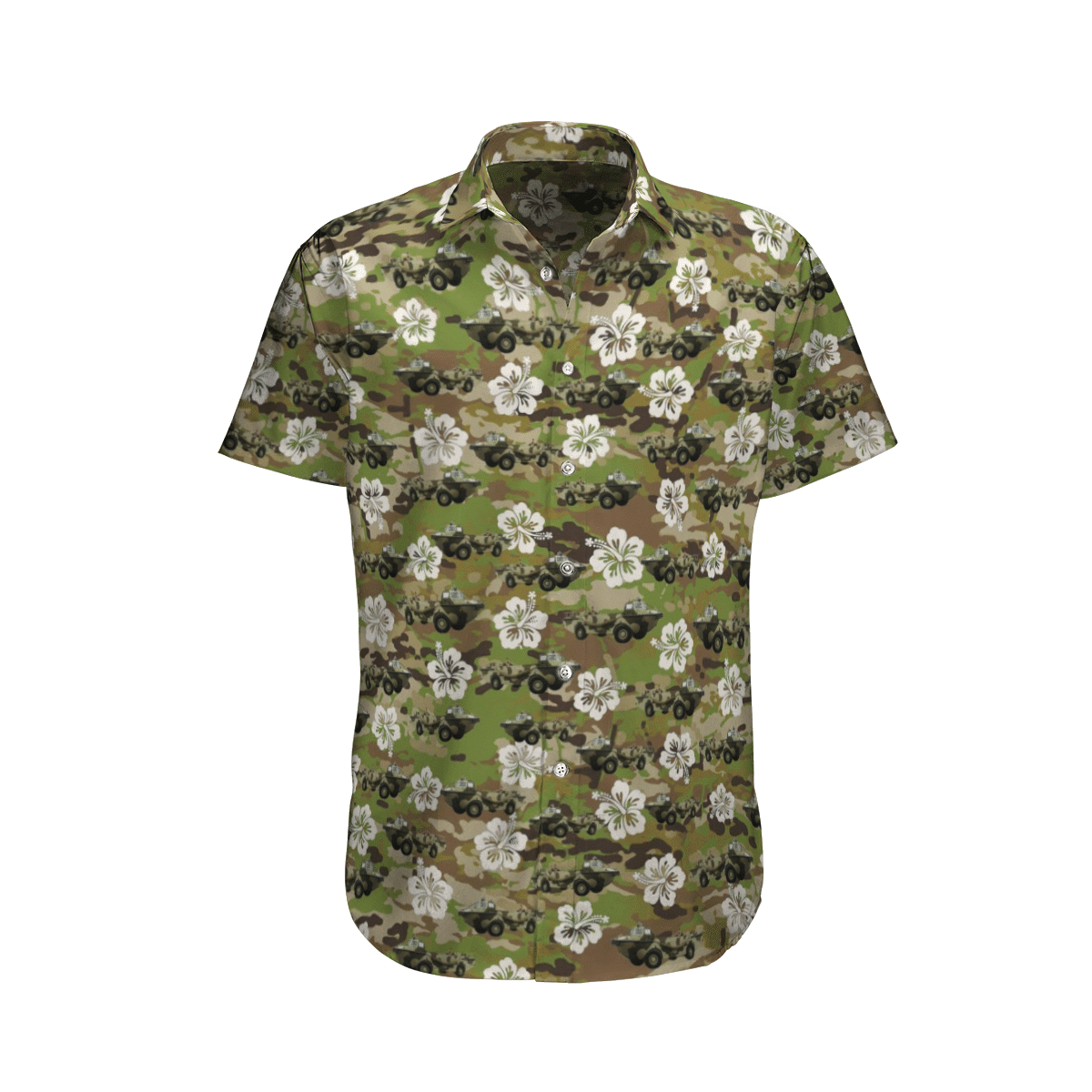 LARC-V Australian Army Hibiscus Hawaiian Shirt, Short 14 164501604275336c20ab