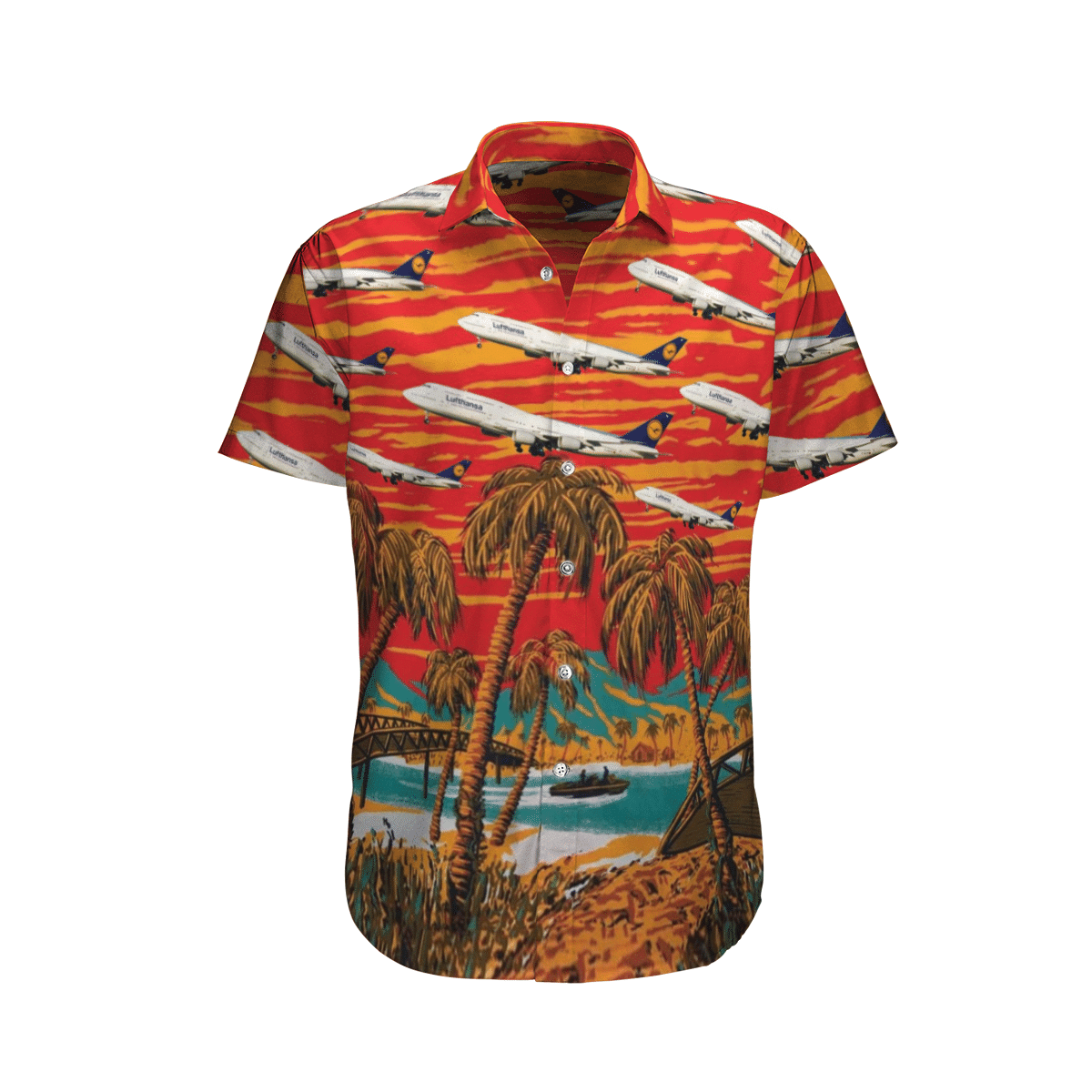 Lufthansa Boeing 747-8 Short Sleeve Limited Hawaiian Shirt 1 Lufthansa Boeing 747-8 Short Sleeve Limited Hawaiian Shirt word2