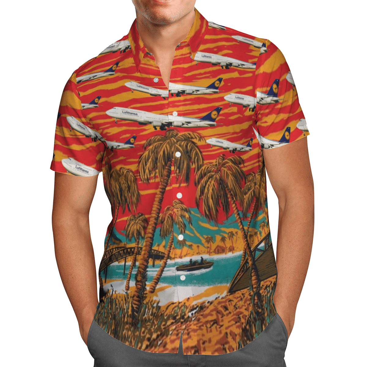 Lufthansa Boeing 747-8 Short Sleeve Limited Hawaiian Shirt 2 Lufthansa Boeing 747-8 Short Sleeve Limited Hawaiian Shirt word2