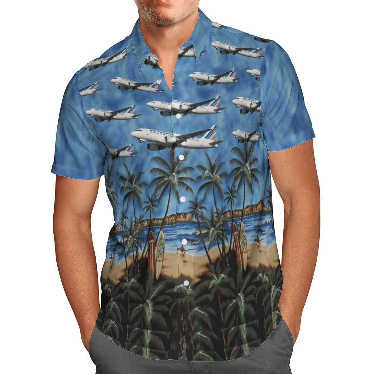 Air France Airbus A319-100 Short Sleeve Limited Hawaiian Shirt 2 Air France Airbus A319-100 Short Sleeve Limited Hawaiian Shirt word3