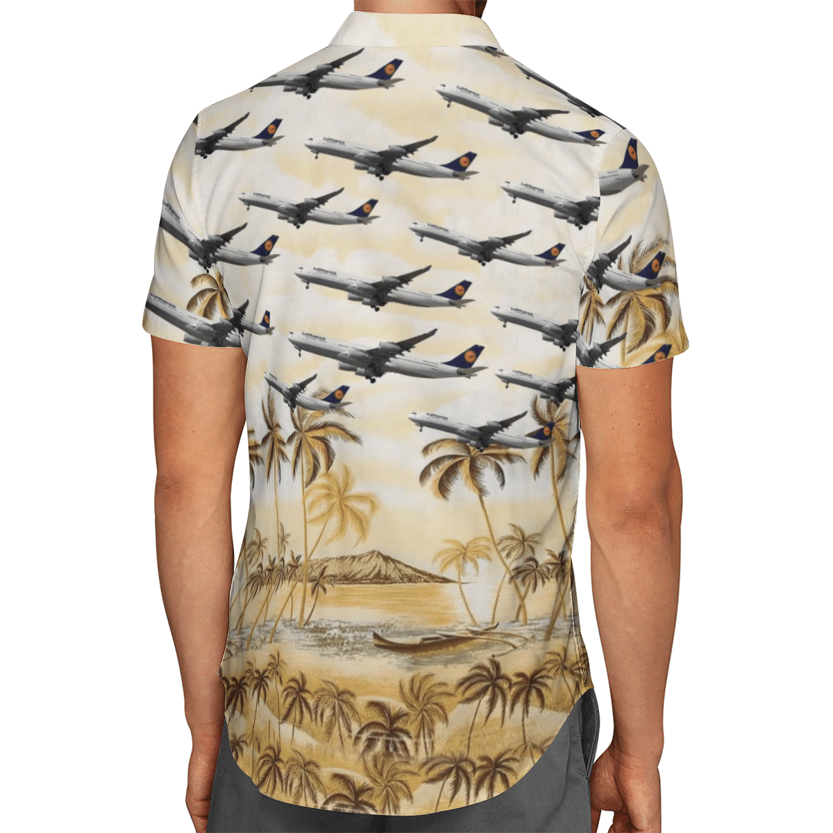 Lufthansa Airbus A340-300 Short Sleeve Limited Hawaiian Shirt 3 Lufthansa Airbus A340-300 Short Sleeve Limited Hawaiian Shirt word1