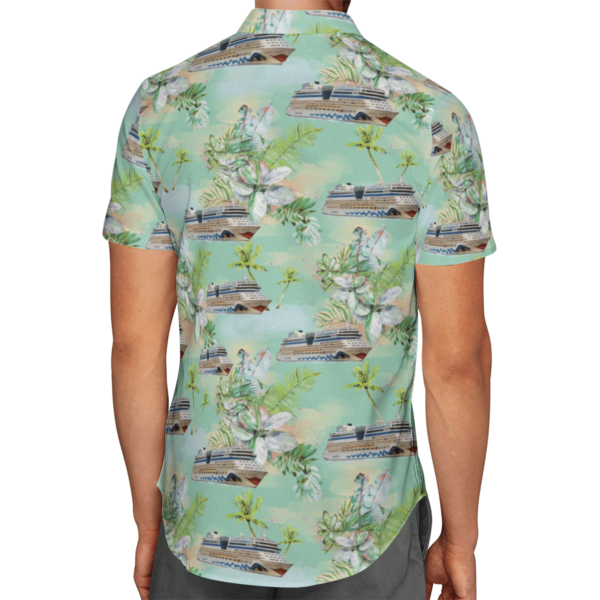 AIDA Cruises Short Sleeve Limited Hawaiian Shirt 3 AIDA Cruises Short Sleeve Limited Hawaiian Shirt word1