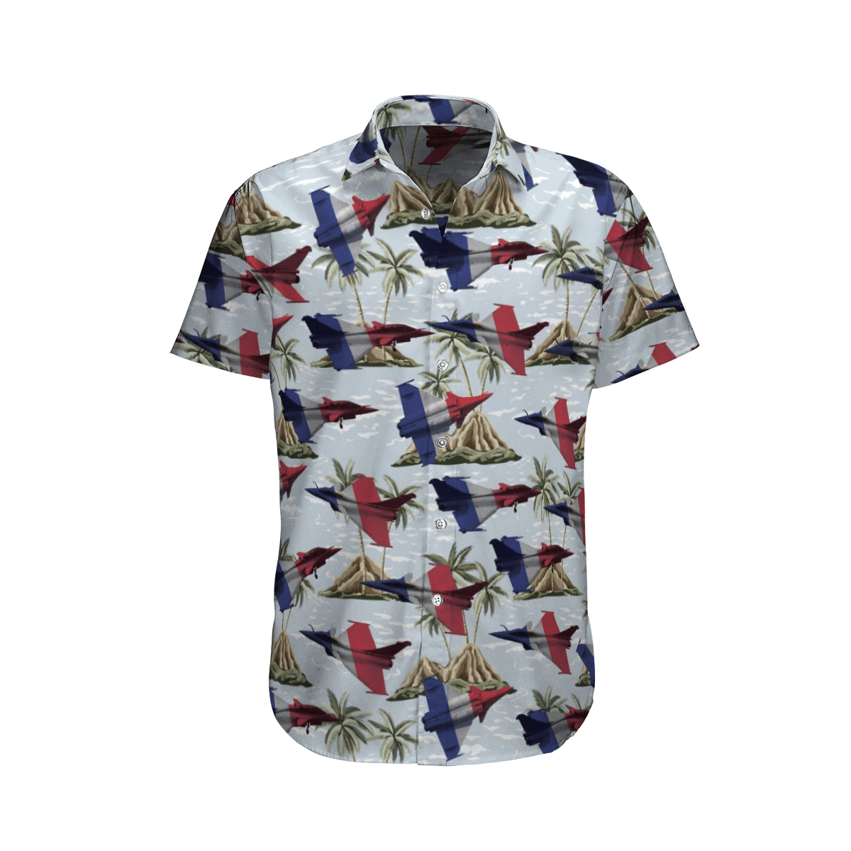 Rafale Solo Display French White Short Sleeve Limited Hawaiian Shirt word2