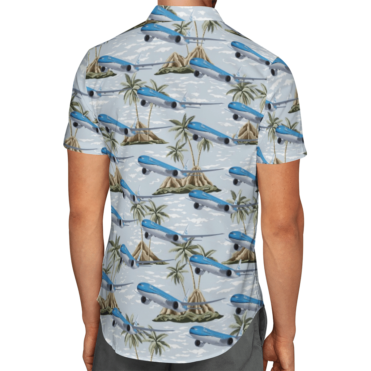 KLM Royal Dutch Airlines Boeing 777-300ER Short Sleeve Limited Hawaiian Shirt 3 KLM Royal Dutch Airlines Boeing 777-300ER Short Sleeve Limited Hawaiian Shirt word1