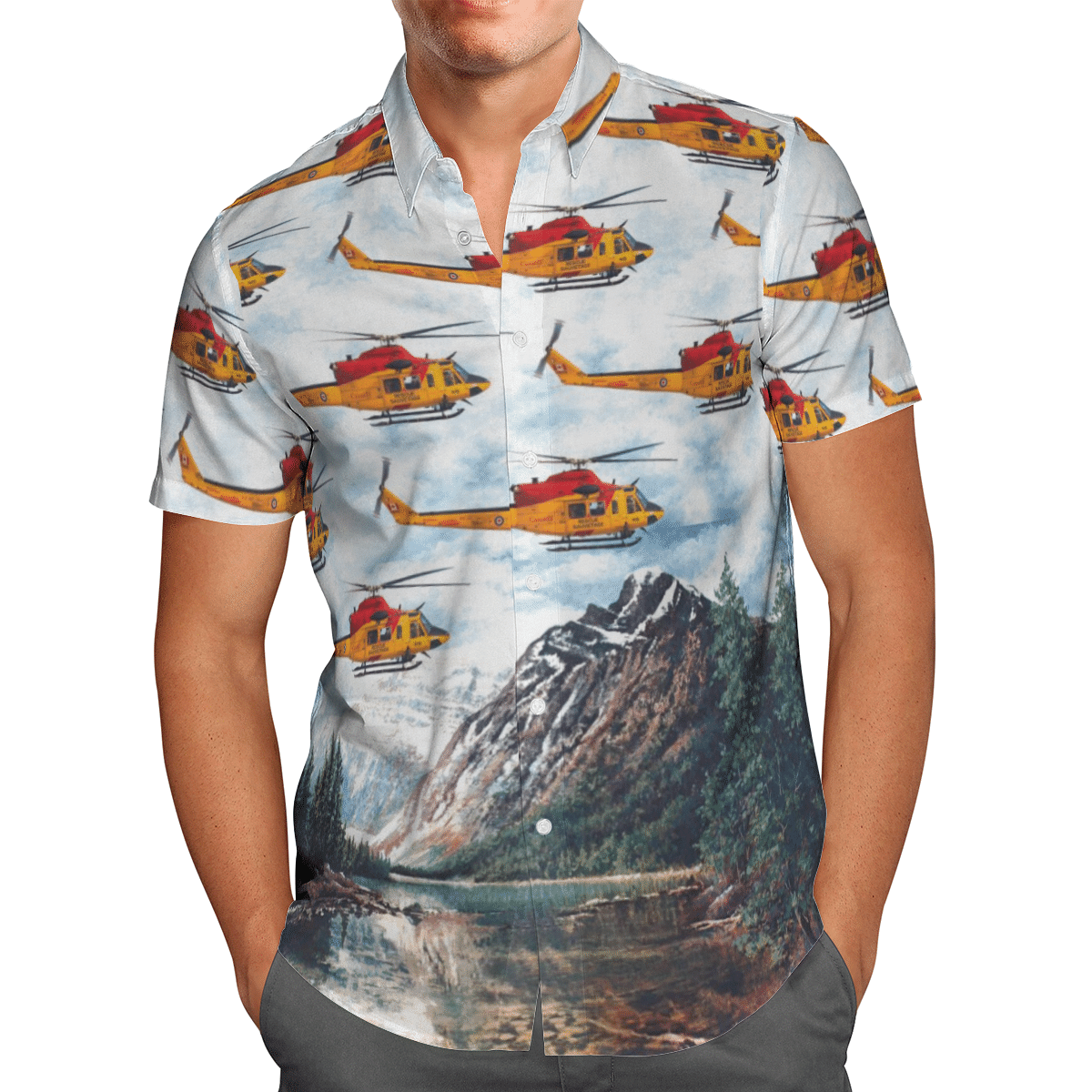RCAF Bell CH-146 Griffon 412CF SAR White Short Sleeve Limited Hawaiian Shirt 2 RCAF Bell CH-146 Griffon 412CF SAR White Short Sleeve Limited Hawaiian Shirt word1