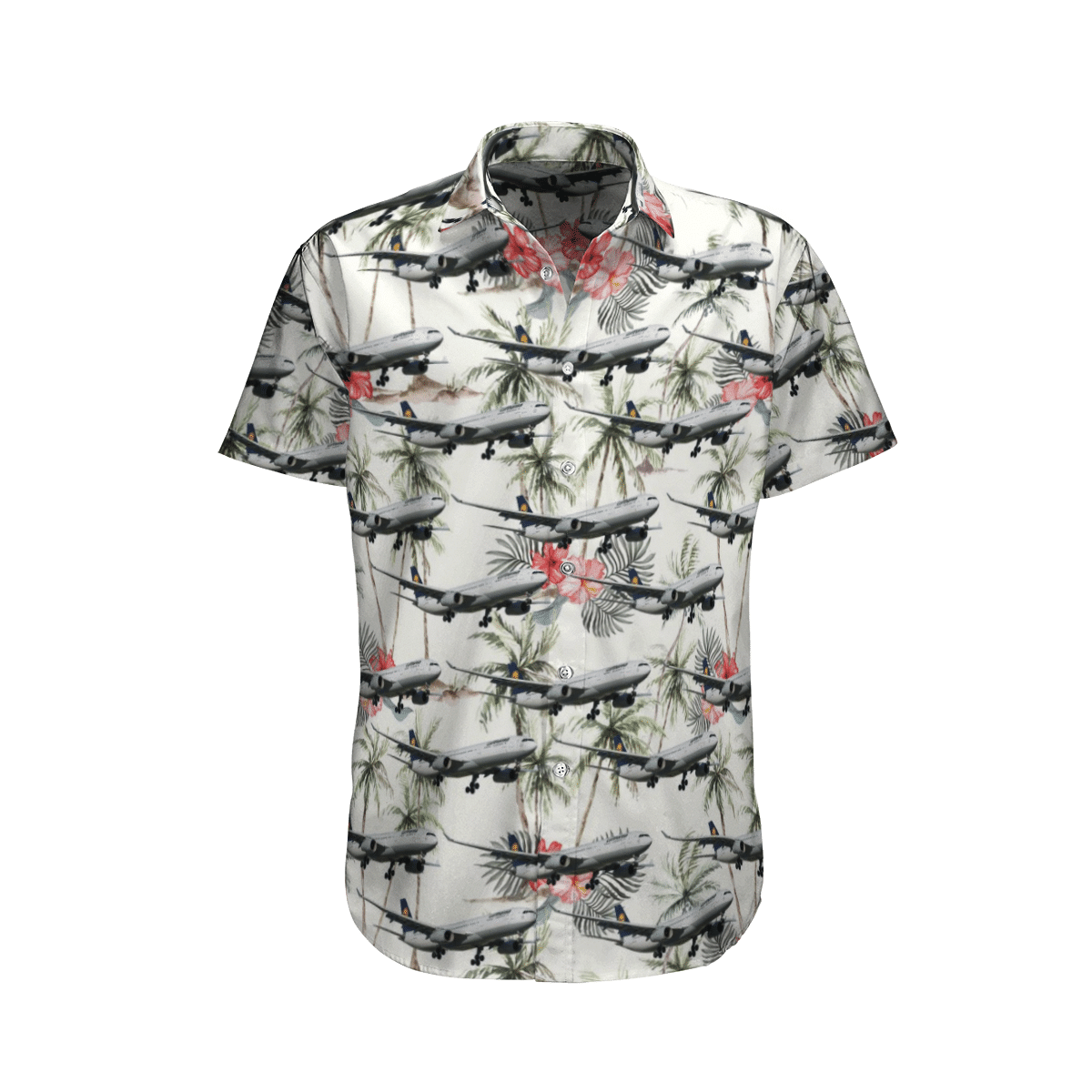 Lufthansa Airbus A330-300 Short Sleeve Limited Hawaiian Shirt word2
