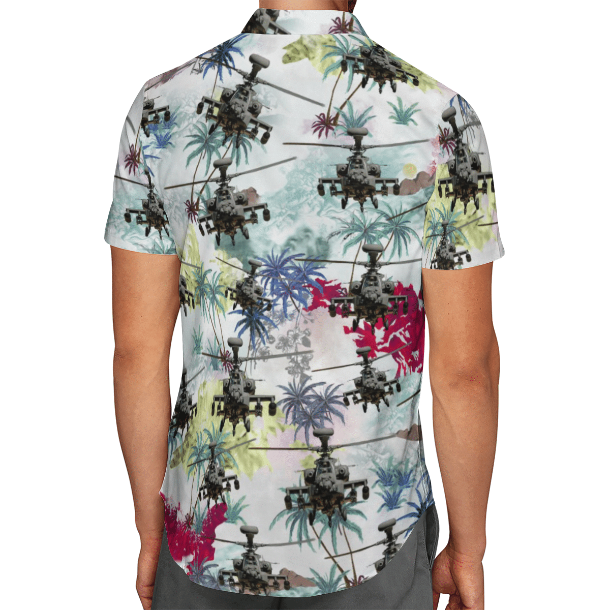 British Army Westland WAH-64 Apache Short Sleeve Limited Hawaiian Shirt 3 British Army Westland WAH-64 Apache Short Sleeve Limited Hawaiian Shirt word3