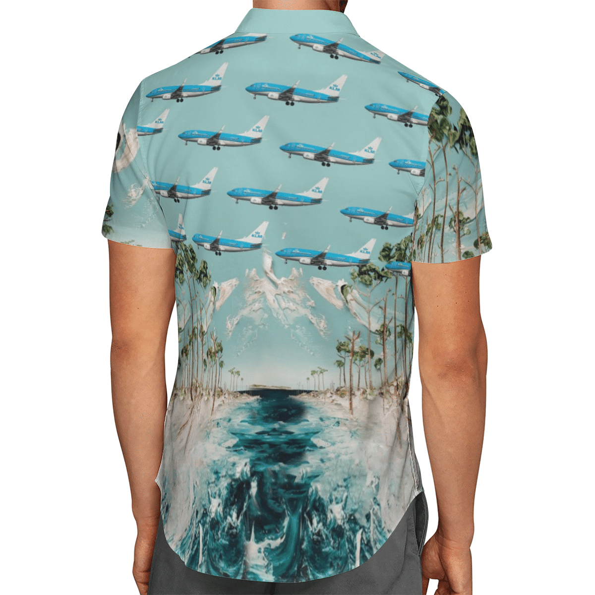 KLM Royal Dutch Airlines Boeing 737-700 Short Sleeve Limited Hawaiian Shirt 3 KLM Royal Dutch Airlines Boeing 737-700 Short Sleeve Limited Hawaiian Shirt word2