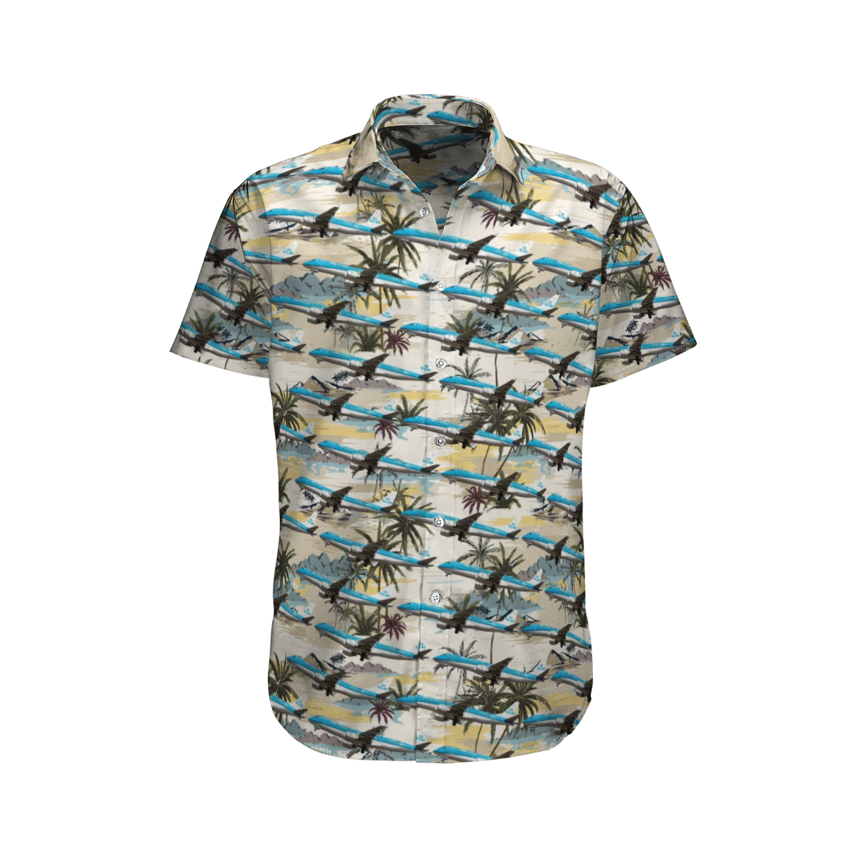 KLM Royal Dutch Airlines Embraer 190 Short Sleeve Limited Hawaiian Shirt word2