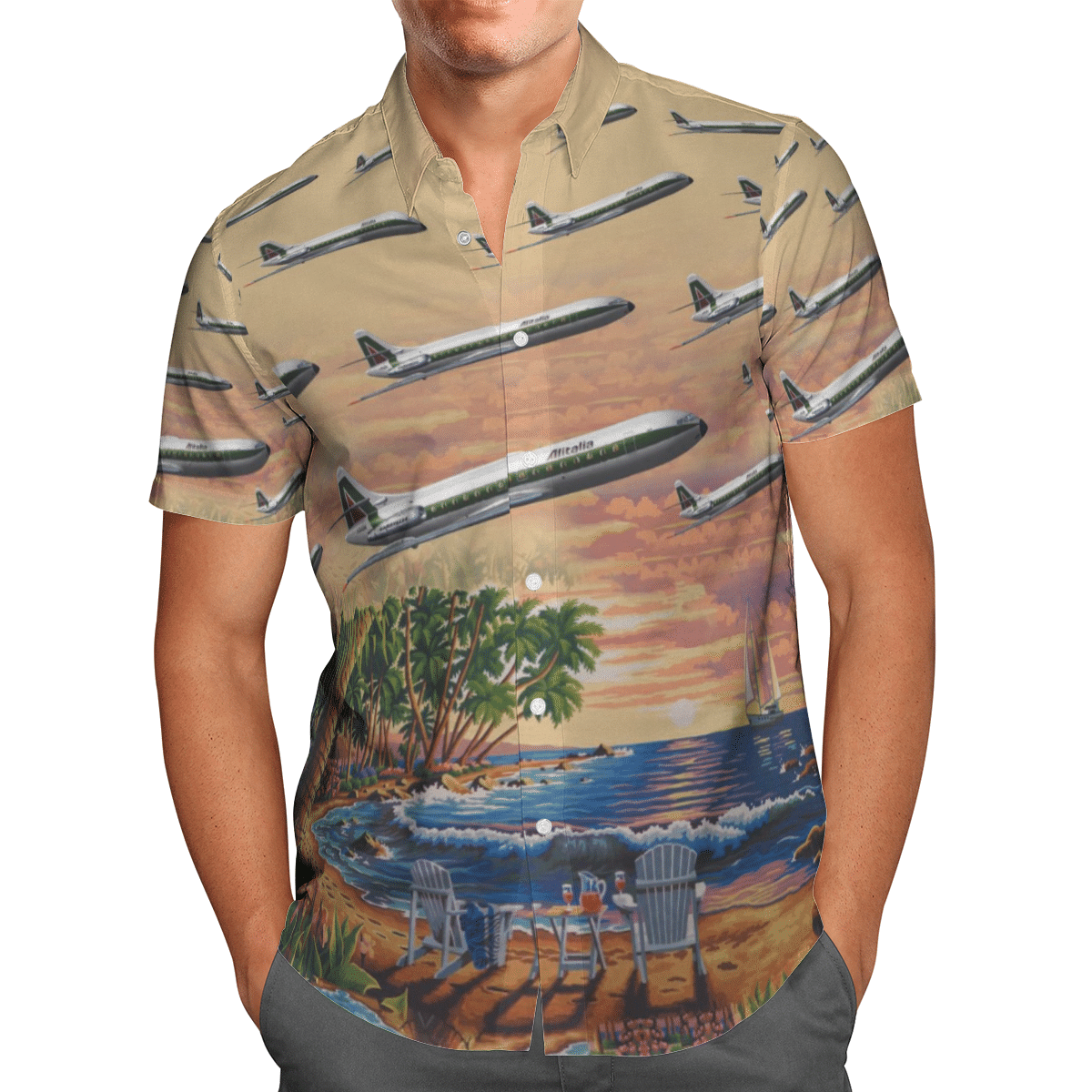 Alitalia Sud Aviation Caravelle Beach Short Sleeve Limited Hawaiian Shirt 2 Alitalia Sud Aviation Caravelle Beach Short Sleeve Limited Hawaiian Shirt word3