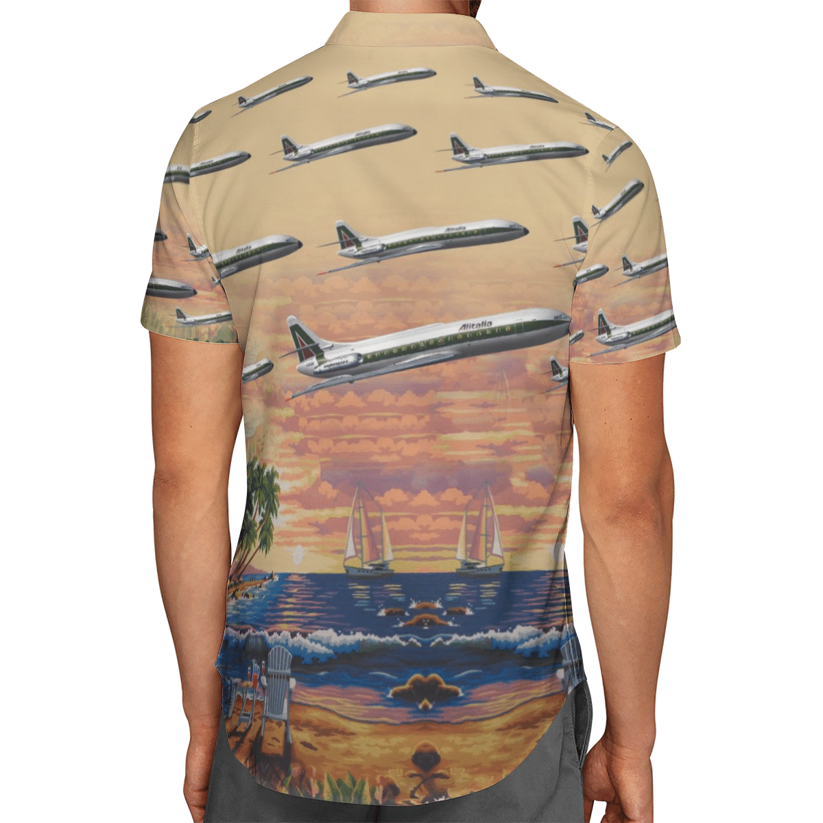 Alitalia Sud Aviation Caravelle Beach Short Sleeve Limited Hawaiian Shirt 3 Alitalia Sud Aviation Caravelle Beach Short Sleeve Limited Hawaiian Shirt word3