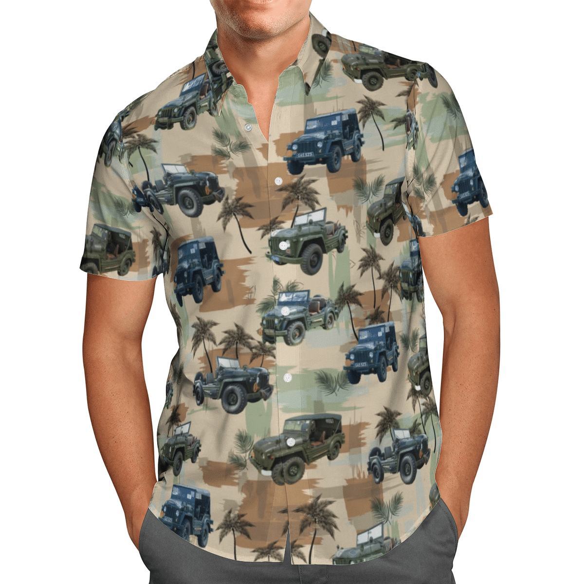 British Army Austin Champ Short Sleeve Limited Hawaiian Shirt 2 British Army Austin Champ Short Sleeve Limited Hawaiian Shirt word1