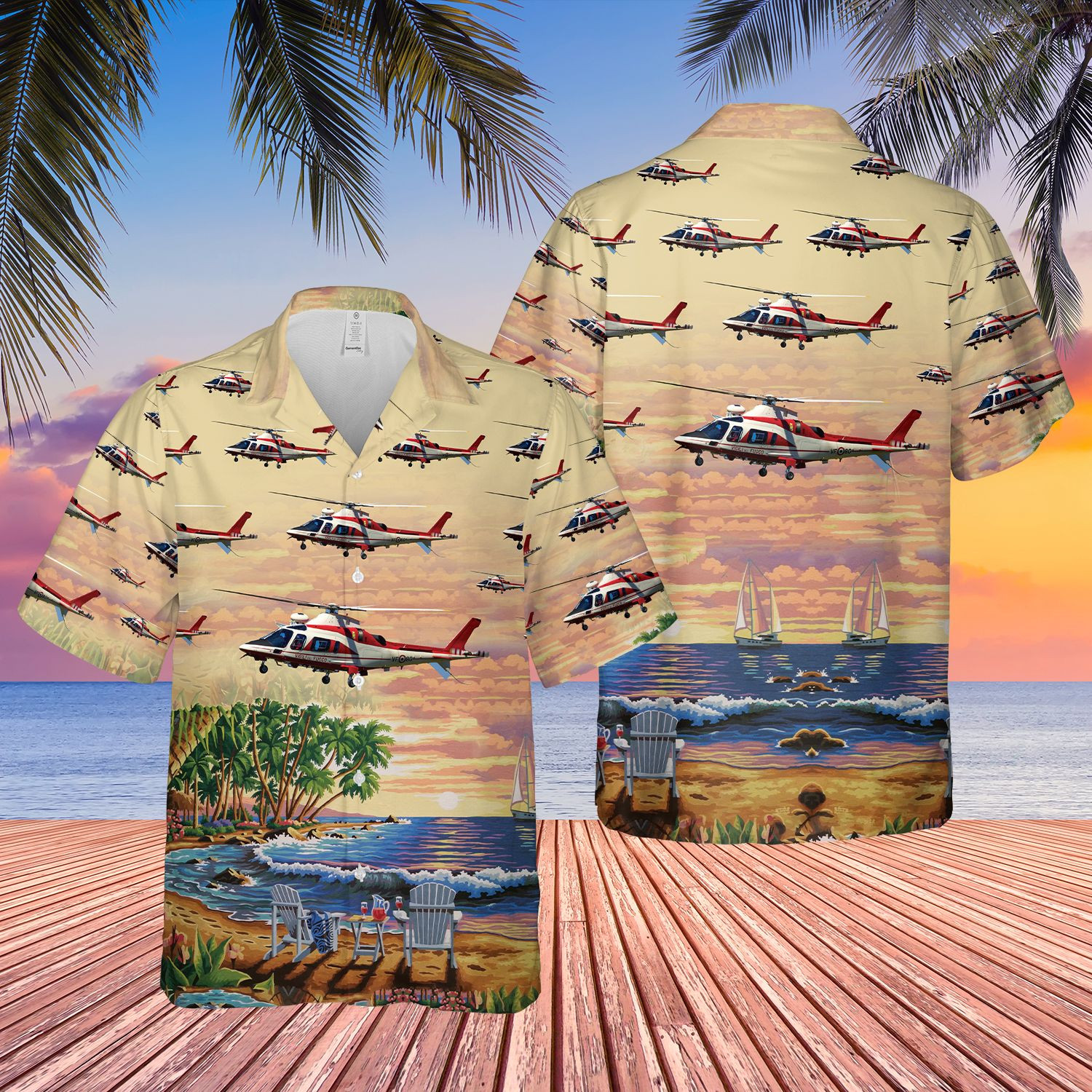 Vigili Del Fuoco AgustaWestland AW109 Short Sleeve Limited Hawaiian Shirt word3