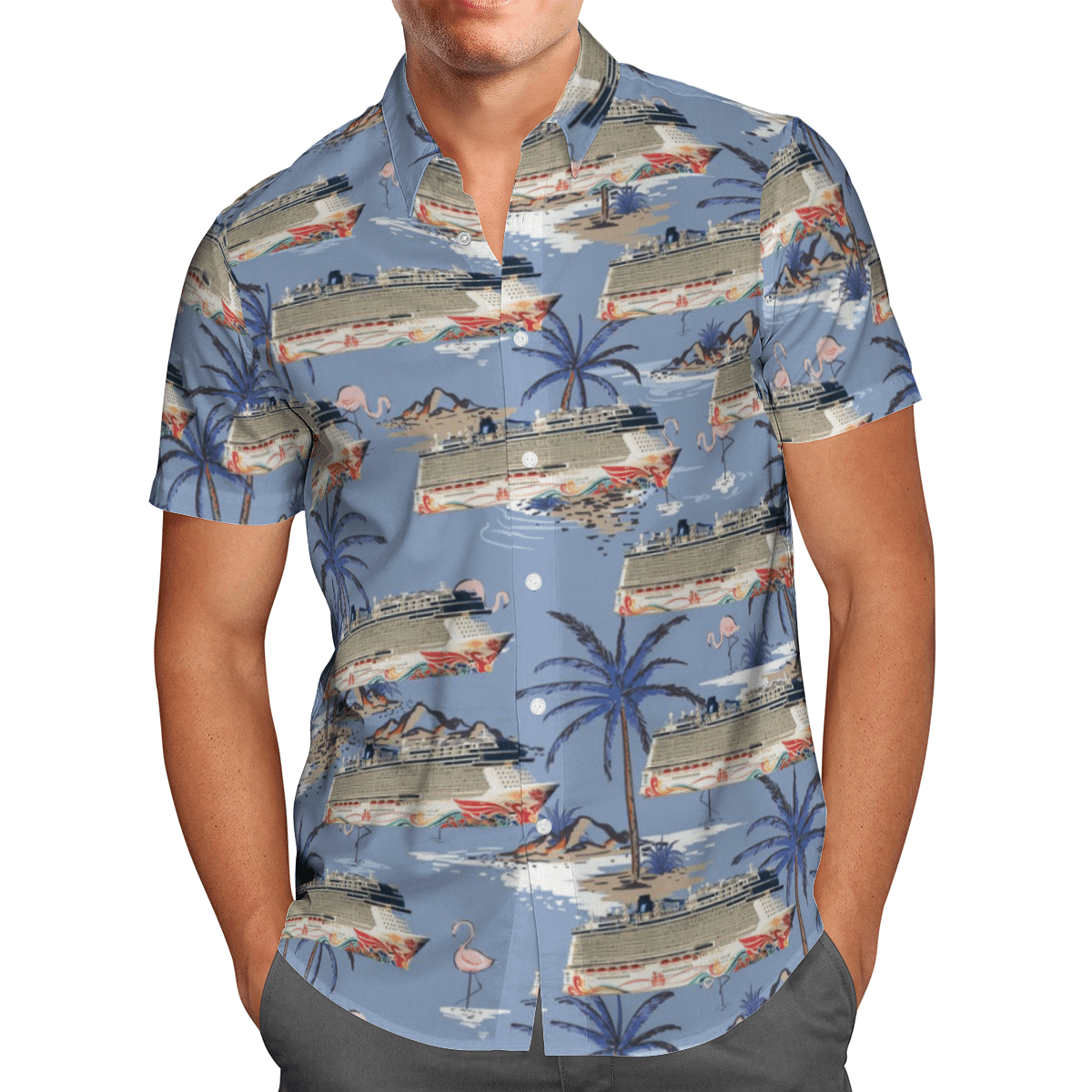 NCL Norwegian Cruise Line Norwegian Joy Short Sleeve Limited Hawaiian Shirt 2 NCL Norwegian Cruise Line Norwegian Joy Short Sleeve Limited Hawaiian Shirt word2
