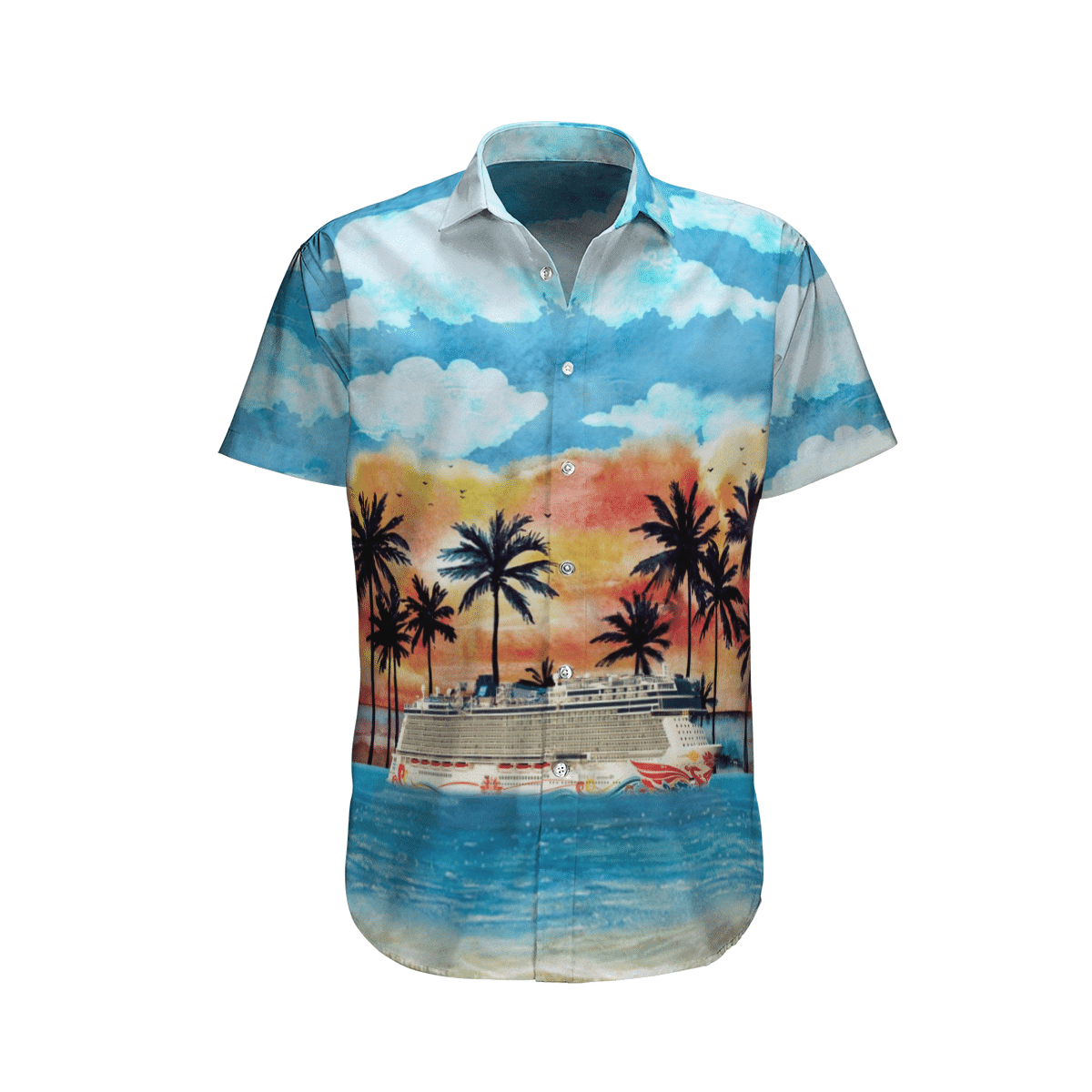 NCL Norwegian Cruise Line Norwegian Joy Sunrise Short Sleeve Limited Hawaiian Shirt 5 NCL Norwegian Cruise Line Norwegian Joy Sunrise Short Sleeve Limited Hawaiian Shirt word2
