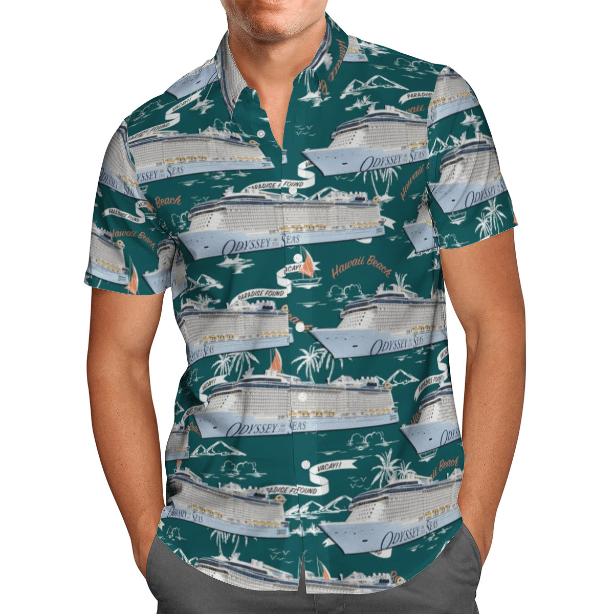 RCI Royal Caribbean Odyssey of the Seas Short Sleeve Limited Hawaiian Shirt 2 RCI Royal Caribbean Odyssey of the Seas Short Sleeve Limited Hawaiian Shirt word3