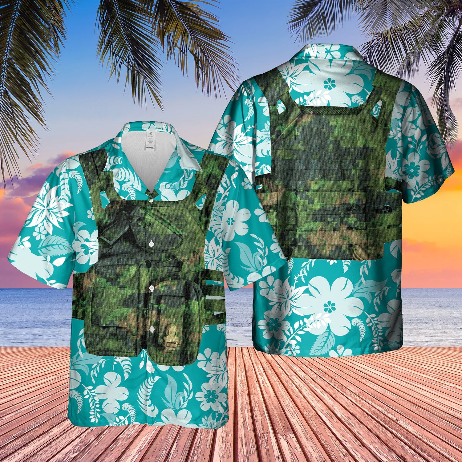 Canadian Army Tactical Vest Short Sleeve Limited Hawaiian Shirt 5 Canadian Army Tactical Vest Short Sleeve Limited Hawaiian Shirt word2