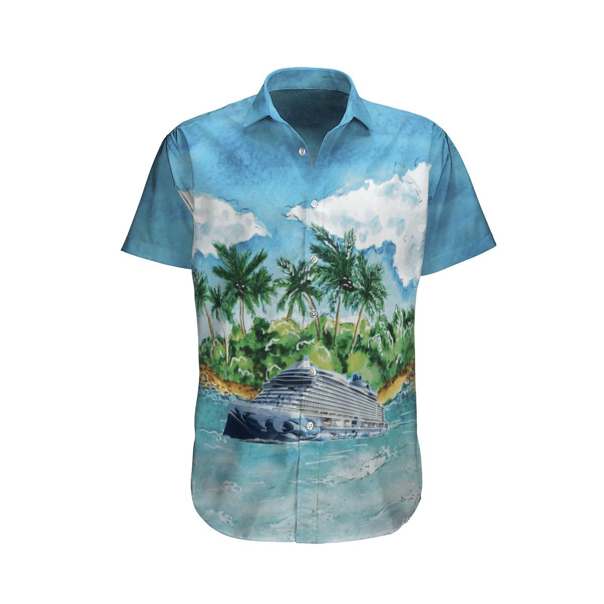 NCL Norwegian Cruise Line Norwegian Prima Short Sleeve Limited Hawaiian Shirt word3